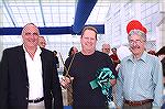 Image from Grand Opening of the Ocean Pines Sports Core indoor pool enclosure on 10/13/2007. Left to right -- GM Tom Olson, Reid Sterrett, and Bill Zawacki pose for photo just after ribbon cutting.