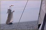 One of the highlights of a sailing trip for Dr John Bower and Jack Barnes from Ocean Pines was coming upon the Pride Of Baltimore in full sail crossing the Chesapeake.