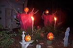 How a few of the 255 pumpkins are used by the Lawson family to create multiple displays around their home. The home and grounds were open to the public for only one night on Halloween but a very speci