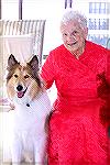 Therapy dog King from Ocean Pines keeps in practice while visiting Naples, Florida. Here King visits with Naples resident Mary Sapp to help celebrate her 93rd birthday.