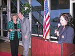 Andrea Barnes is recognized by Worcester County in 2008 as one of Marylands Most Beautiful for her volunteer work with the Mid-Atlantic Symphony Orchestra. Presenting the award is County Commissioner 