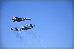The new and the old flying together -- the Heritage flyover at OC Air Show 6-11-08.