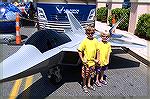 Michael & Carson Barnes check out an appropriate sized F-22 fighter at the 1st annual Ocean City Air Show