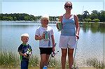 Shown L to R are the winners in each age group for the Ocean Pines Anglers Club 12th annual Art Hansen Memorial Kids Fishing Contest.
8 and under Hunter Schultz 12" Crappie;  9-11 Maria Karacoulakis 