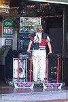 Jack Barnes tries out the dancing machine at the arcade on the Ocean City Boardwalk. One of the off season advantages of livng in the Pines. Note the complete lack of other people in the area which he