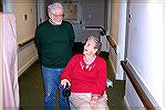 Ocean Pines resident Ed Jolly is shown with Berlin Nursing Home resident Marie Waterhouse. After finding out that her wheel chair repair would cost $300, an amount Marie could not afford, It was repai