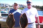 Ocean Pines Anglers Club and MSSA Flounder Frenzy Runner ups. Dave Rippi[L] with 23 1/2&quot; and Jimmy Giles [R] with 24 1/2&quot; 