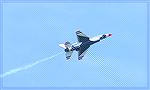 While standing on the Flight Line, this Thunderbird did a fly by.This is in preparation for the Ocean City Air Show this weekend June 12,09. 