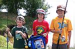 Shown from L to R are winners in each age category for Most Fish in the Ocean Pines Anglers Club 13th annual Art Hansen Memorial Kids Fishing Contest;
Ryan Williams 0-8,  Hank Williams 9-11 [yes they