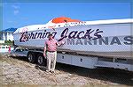 Jack Barnes checks out his namesake at the OC Offshore Power boat races in OC.