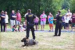 Officers from the Worcester County Sherrifs Department demonstrate their dogs drug tracking abilities at the Anglers Club annual Teach A Kid To Fish event.