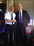 Jack Barnes III, son of Jack & Andrea Barnes and Southwest Airlines pilot got one of those big surprises when he found that the passenger occupying the jump seat on Jacks flight out of Orlando was non