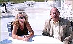 Sharon Howell and Marvin Steen enjoy an outside table at the Ocean Pines indoor pool grand opening in 2007.