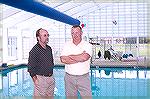 Art Carmine (left) and Kerry Nelson at the Ocean Pines indoor pool grand opening in 2007.