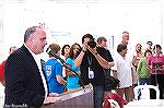 GM Tom Olson addresses folks at the Ocean Pines indoor pool grand opening in 2007.