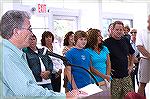 OPA president Bill Zawacki addresses the gathering at the Ocean Pines indoor pool grand opening in 2007.