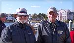 Local celebrities Jeff Knepper (left) and Jack Barnes were in the crowd for the Yacht Club ground breaking ceremony on March 14, 2013.