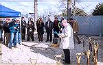 Scene at the Ocean Pines, Maryland Yacht Club ground breaking ceremony on March 14, 2013. OPA board president Tom Terry addresses the assemblage.