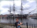 Our grandson, Aidan, visiting the USS Constitution