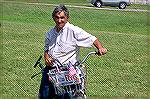 Boardwalk Elvis, seen around the pines and elsewhere riding his bike.