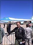 Lt. Colonel Jack Barnes III shown at 171st ANG Base in Pittsburgh with Presidential Plane.