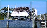 Large osprey nest built on boat. Or could this be an eagle's nest?