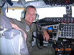 Lt Colonel Jack Barnes III at controls of his Air National Guard KC-135 refueling tanker.