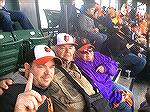 Claire and I with our son Matt at the O's playoff game