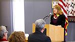 Maryland Delegate Mary Beth Carozza addresses audience at Worcester County Commissioner Chip Bertino's first Town Hall meeting at the Ocean Pines library.