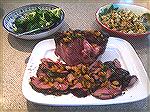 Leg of lamb with roasted potatoes and broccoli