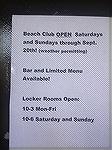 New hours at the Beach Club bathrooms for September.