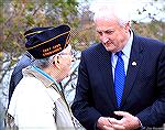 Veterans Day 2015. State Senator Jim Mathias, right, talks with veteran.