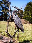 David Turner bronze sculpture of Great Blue Heron.