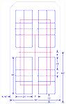 Layout showing four pickleball courts on one tennis court.