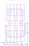 Layout showing four pickleball courts on one tennis court.