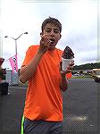 Michael Barnes Enjoys snow cone on the Boardwalk