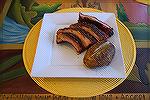 Slow cooked BBQ ribs with baked potato