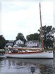 Selina II. Oldest restored Cat Boat on the Bay sailing out of St. Michaels and available for charter.