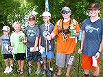 Ocean Pines Anglers Club 2017 Art Hansen Youth Fishing Contest Winners shown in photo, L to R; 4-7 age group, Gabriel Vitak, Most Fish [10], Luke Barbato, Largest Fish [8 &frac12;&rdquo; Bluegill]; 8-