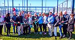 Platform Tennis Ribbon Cutting ceremony. 11/28/2017. The ribbon is cut.