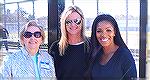 Platform Tennis Ribbon Cutting ceremony. 11/28/2017. Left to Right - OPA Board member Cheryl Jacobs, Colby Phillips, Denise Sawyer.