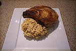 Pork chop with Cauliflower and Mushroom Risotto.