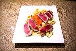 Seared tuna image after editing. Original by John McAaughlin