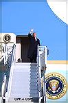 President Trump exits Air Force 1 on trip to Pittsburgh in January of 2018.