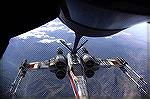 Lt. Col Jack Barnes III refueling his Starfighter from KC-135 tanker.