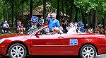 What's a parade without politicians? Worcester County Commissioner Chip Bertino and wife Susan wave to the crowd during OPA 50th Anniversary Parde on 6/2/2018.
