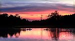 Sunset kayakers on Manklin Creek in Ocean Pines, MD.