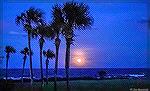 Moonrise over the Atlantic Ocean at Ponte Vedra, Florida.
