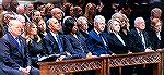 Bush Funeral. Front row.