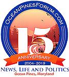 OceanPinesForum.com 15th Anniversary logo. Design by Lisa Perez.